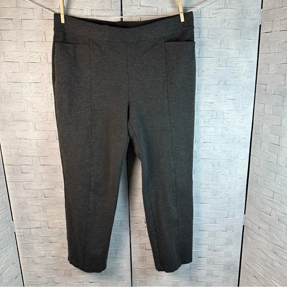 Chico's pants ankle cropped weekender grey casual‎ evening athleisure pockets